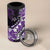 Personalised Hawaii Valentine Day 4 in 1 Can Cooler Tumbler Polynesian Hibiscus Art Style Purple