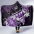 Hawaii Valentine Day Hooded Blanket Polynesian Hibiscus Art Style Purple