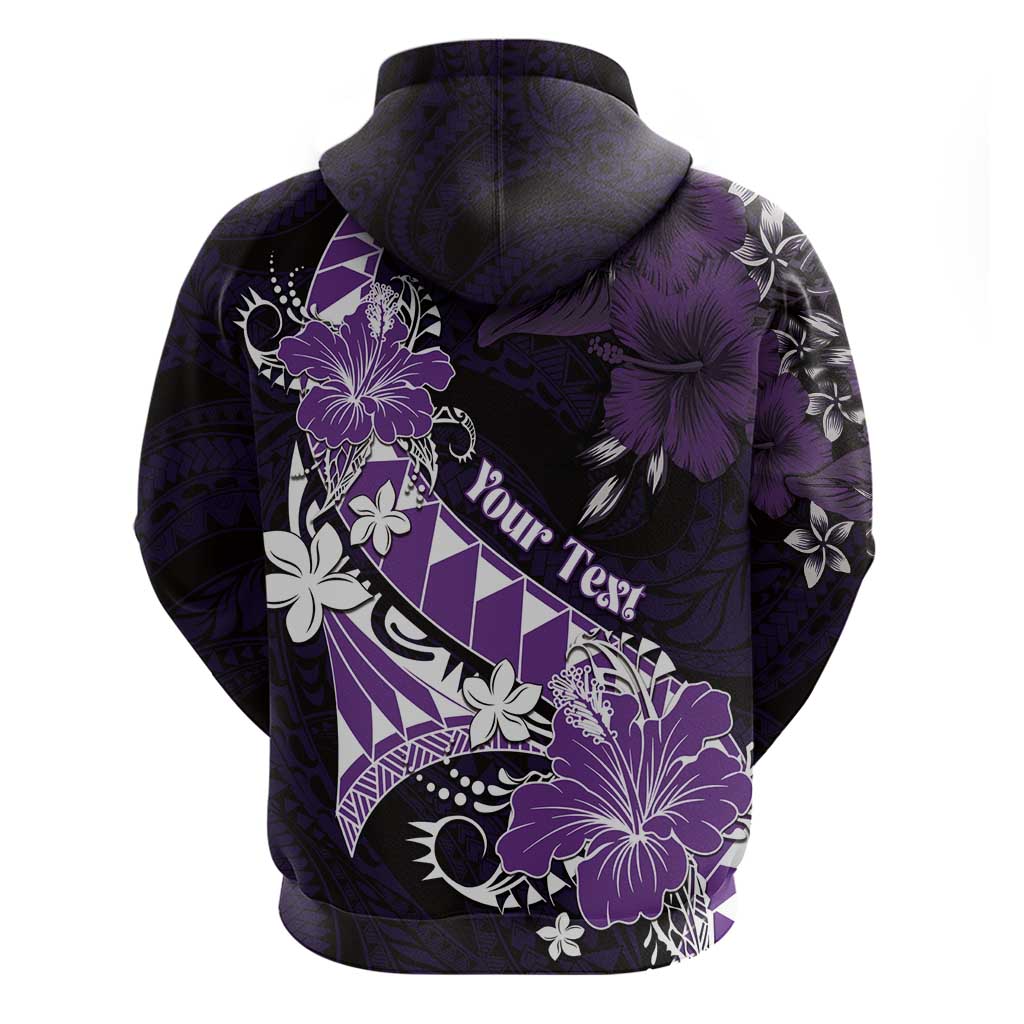 Personalised Hawaii Valentine Day Hoodie Polynesian Hibiscus Art Style Purple LT05 - Polynesian Pride