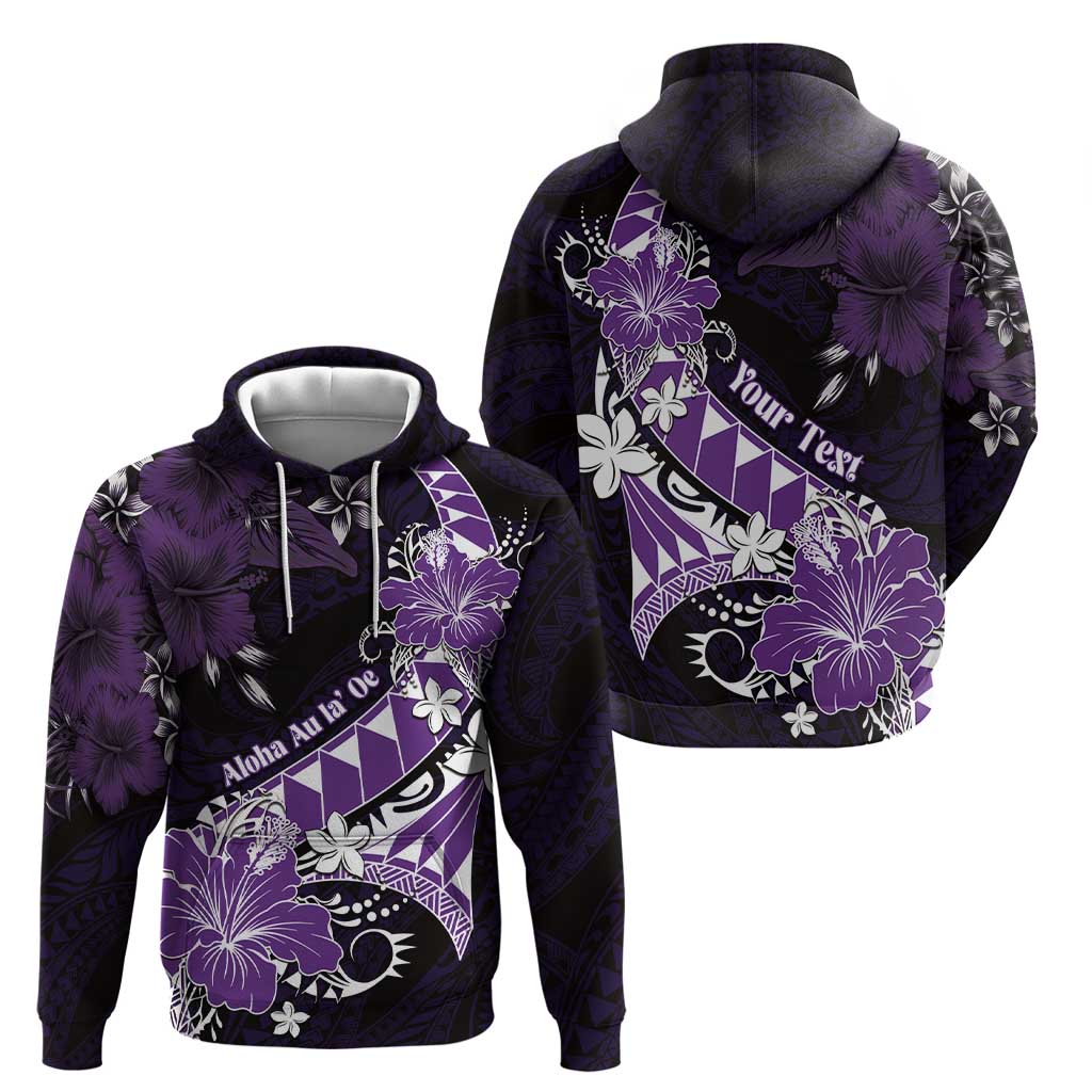 Personalised Hawaii Valentine Day Hoodie Polynesian Hibiscus Art Style Purple LT05 - Polynesian Pride