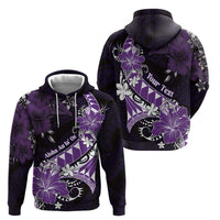 Personalised Hawaii Valentine Day Hoodie Polynesian Hibiscus Art Style Purple LT05 - Polynesian Pride