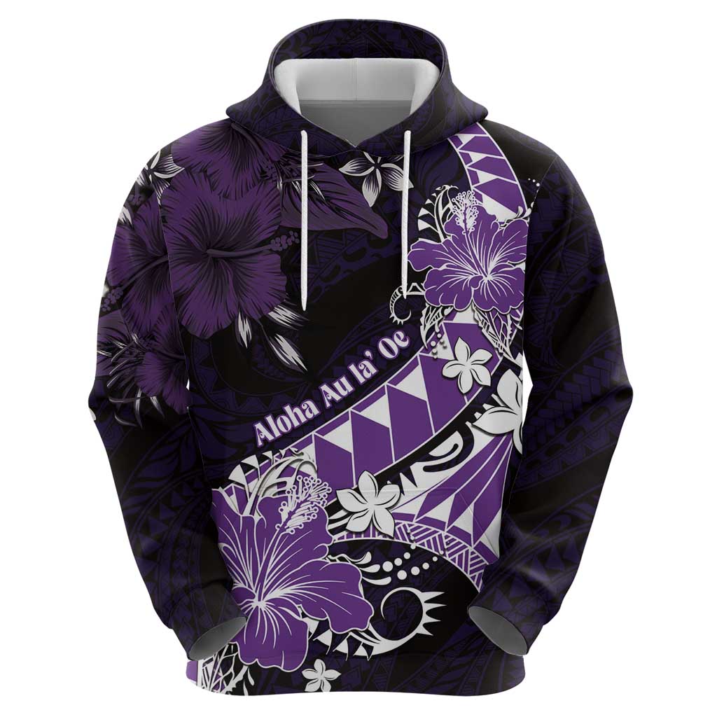 Personalised Hawaii Valentine Day Hoodie Polynesian Hibiscus Art Style Purple LT05 - Polynesian Pride