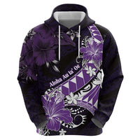 Personalised Hawaii Valentine Day Hoodie Polynesian Hibiscus Art Style Purple LT05 - Polynesian Pride