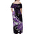 Personalised Hawaii Valentine Day Off Shoulder Maxi Dress Polynesian Hibiscus Art Style Purple