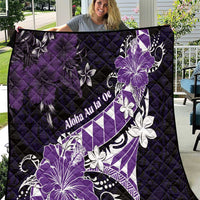 Hawaii Valentine Day Quilt Polynesian Hibiscus Art Style Purple LT05 Purple - Polynesian Pride