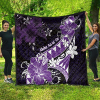 Hawaii Valentine Day Quilt Polynesian Hibiscus Art Style Purple LT05 - Polynesian Pride
