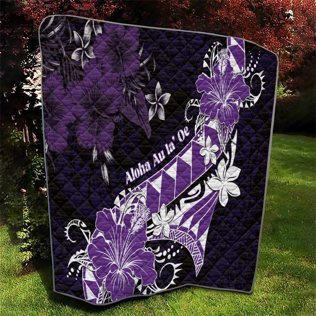 Hawaii Valentine Day Quilt Polynesian Hibiscus Art Style Purple LT05 - Polynesian Pride