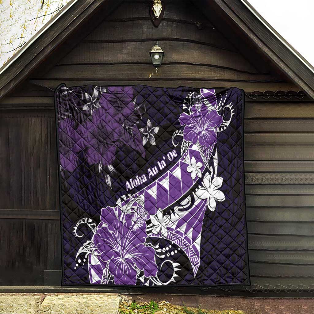 Hawaii Valentine Day Quilt Polynesian Hibiscus Art Style Purple LT05 - Polynesian Pride