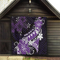 Hawaii Valentine Day Quilt Polynesian Hibiscus Art Style Purple LT05 - Polynesian Pride