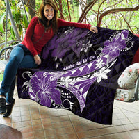 Hawaii Valentine Day Quilt Polynesian Hibiscus Art Style Purple LT05 - Polynesian Pride