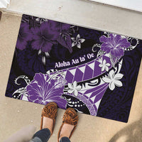 Hawaii Valentine Day Rubber Doormat Polynesian Hibiscus Art Style Purple LT05 - Polynesian Pride