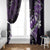 Hawaii Valentine Day Window Curtain Polynesian Hibiscus Art Style Purple