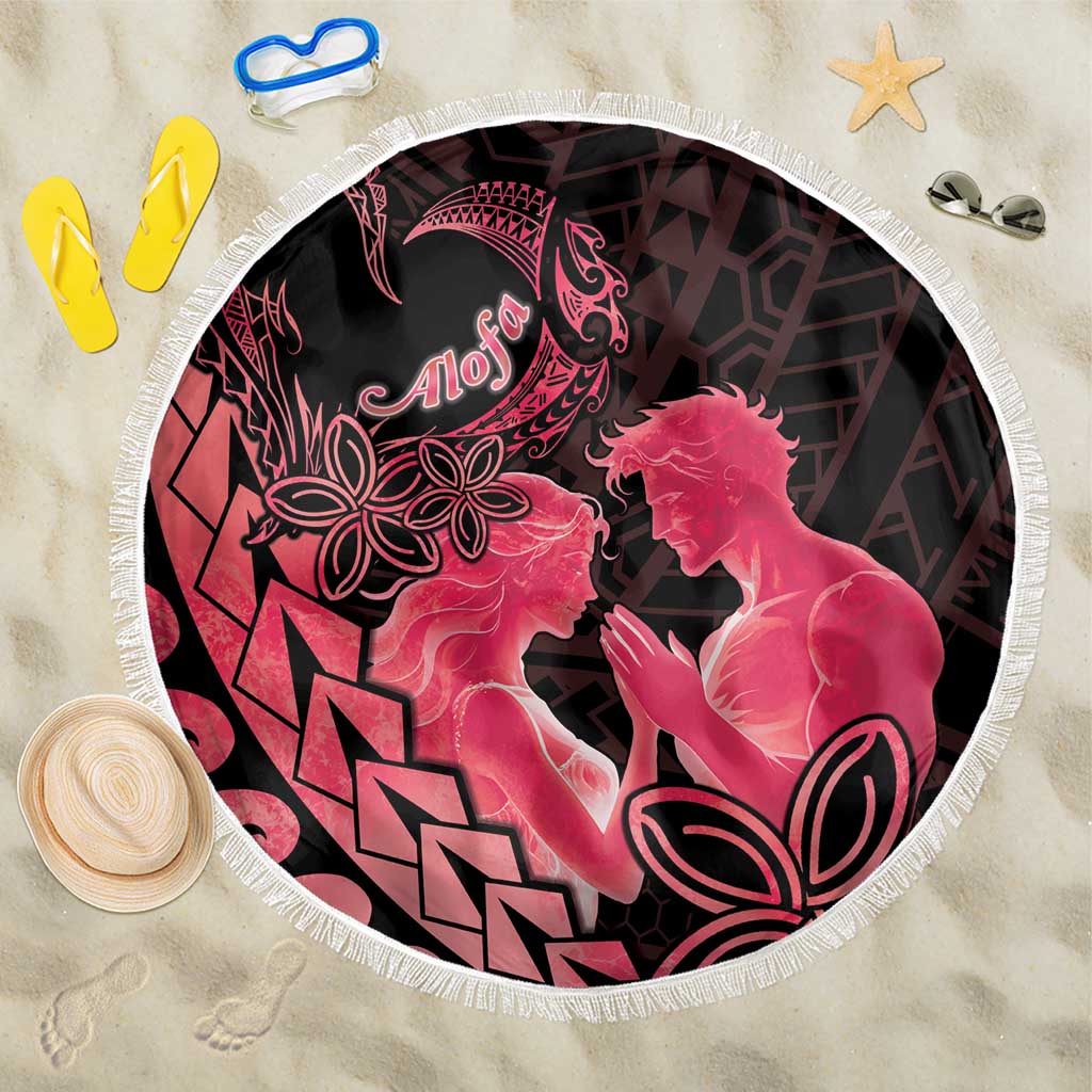 Alofa Samoa Valentine Red Beach Blanket Love Is The Greatest Thing LT05 One Size 150cm Red - Polynesian Pride