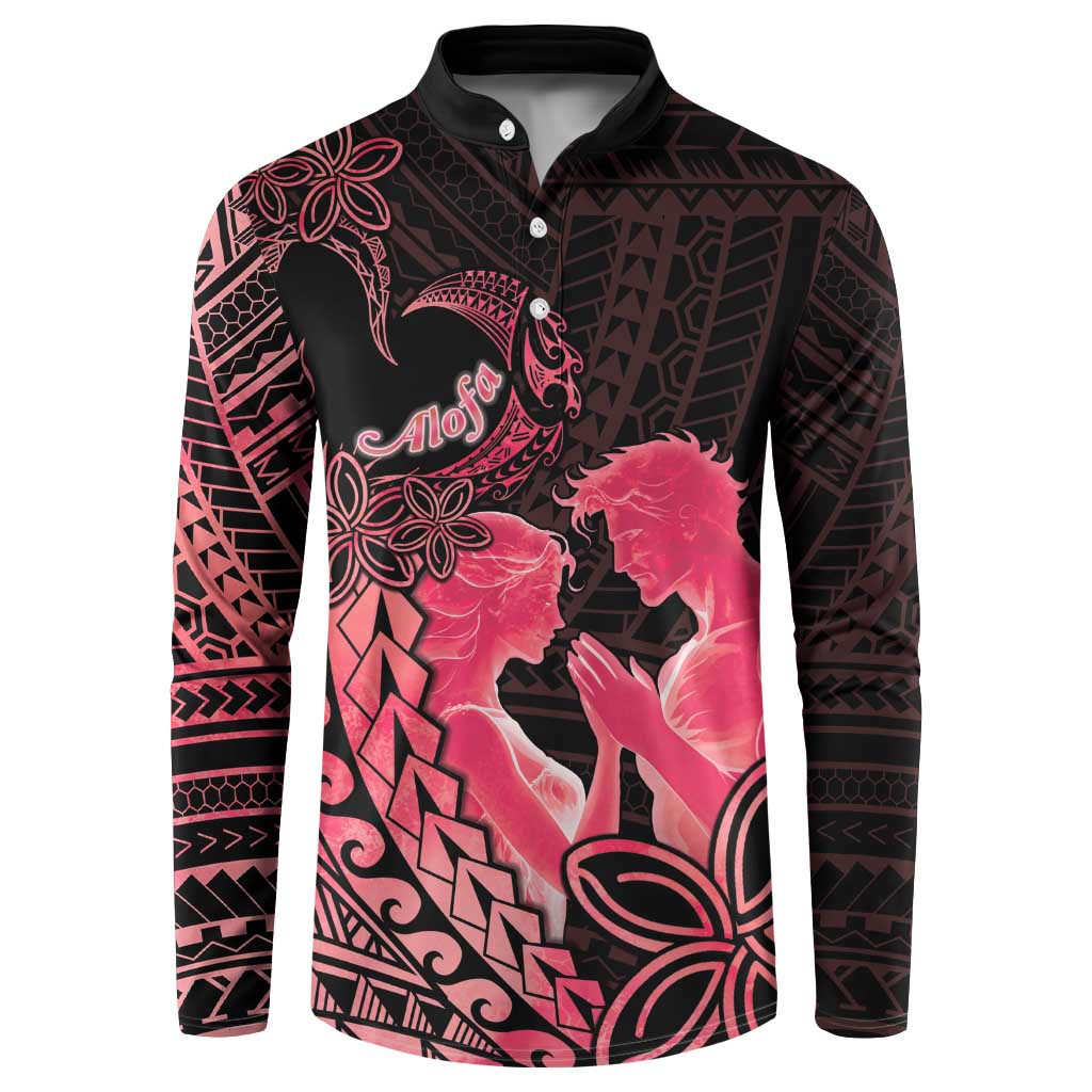 Alofa Samoa Valentine Red Button Sweatshirt Love Is The Greatest Thing LT05 Red - Polynesian Pride
