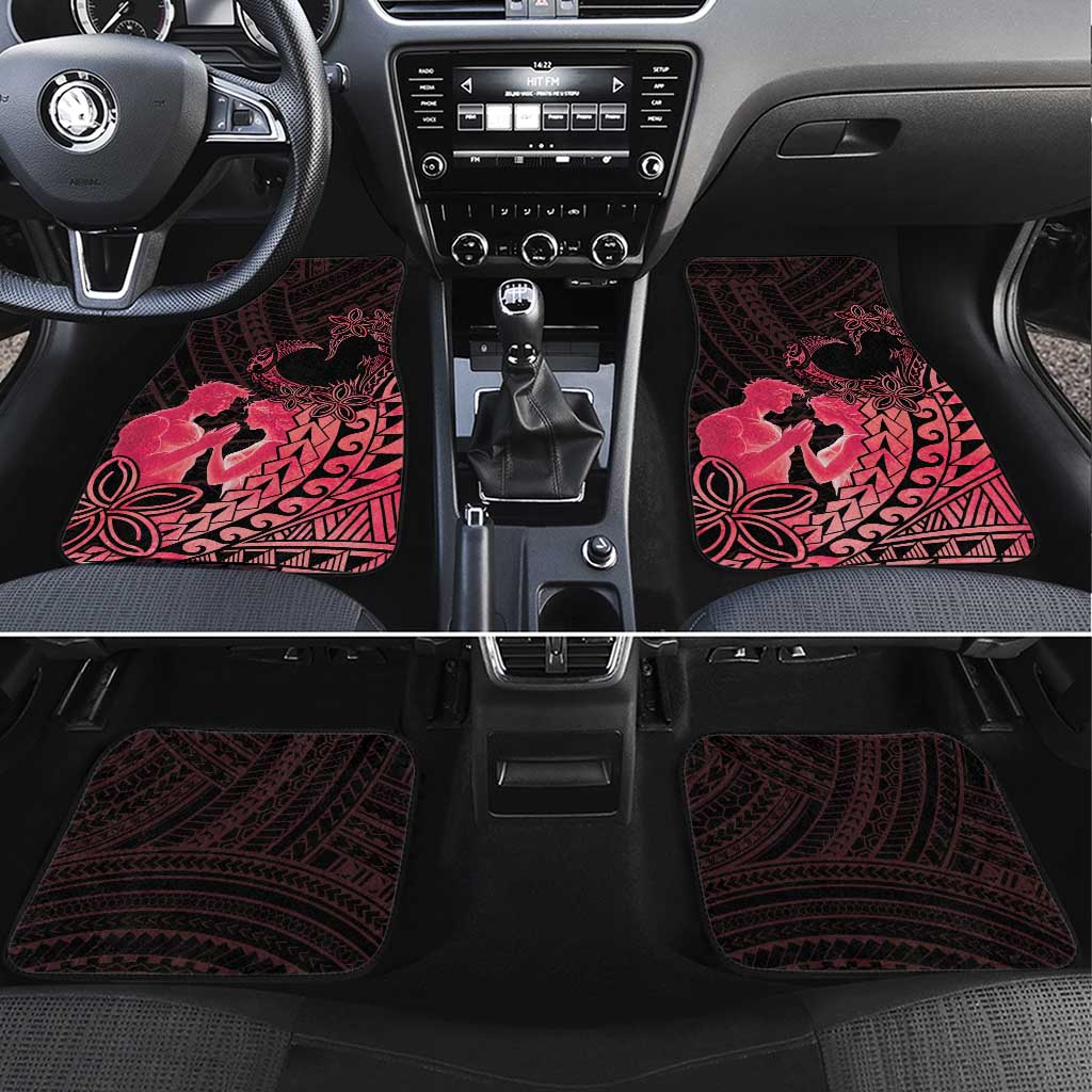 Alofa Samoa Valentine Red Car Mats Love Is The Greatest Thing LT05 Set 4pcs Red - Polynesian Pride