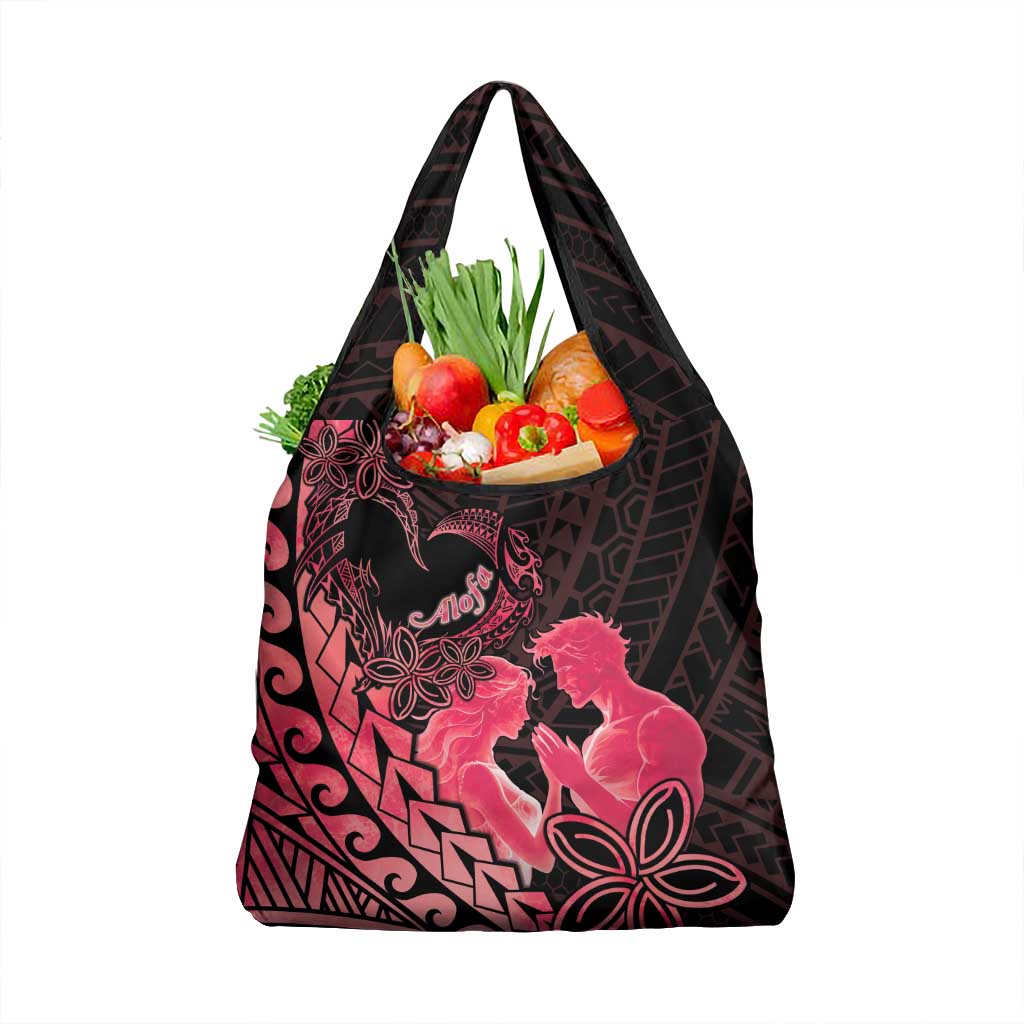 Alofa Samoa Valentine Red Grocery Bag Love Is The Greatest Thing LT05 1-pack One Size Red - Polynesian Pride