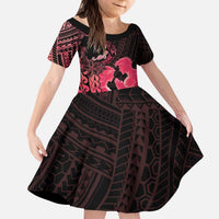 Alofa Samoa Valentine Red Kid Short Sleeve Dress Love Is The Greatest Thing LT05 KID Red - Polynesian Pride