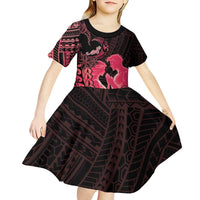 Alofa Samoa Valentine Red Kid Short Sleeve Dress Love Is The Greatest Thing LT05 - Polynesian Pride