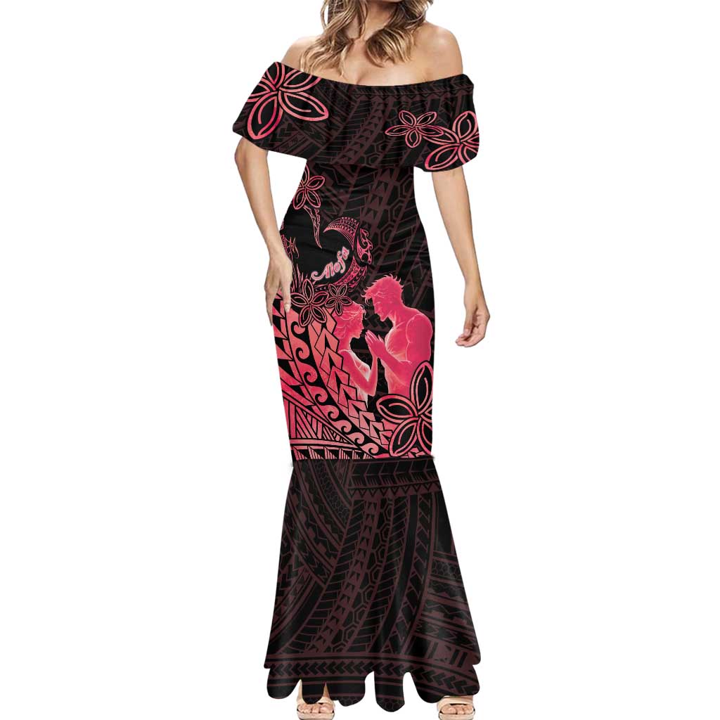 Alofa Samoa Valentine Red Mermaid Dress Love Is The Greatest Thing LT05 - Polynesian Pride