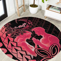 Alofa Samoa Valentine Red Round Carpet Love Is The Greatest Thing LT05 Red - Polynesian Pride