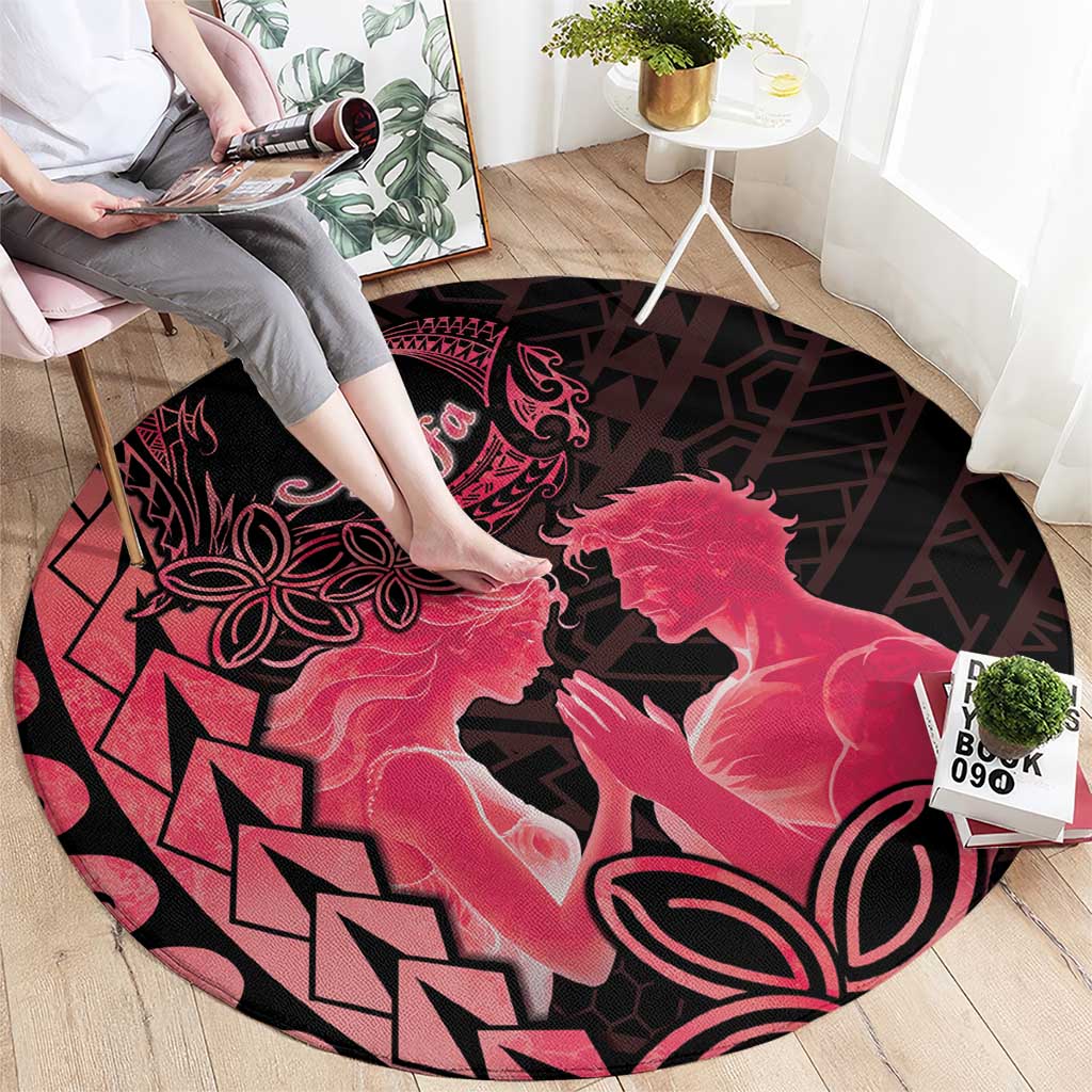 Alofa Samoa Valentine Red Round Carpet Love Is The Greatest Thing LT05 - Polynesian Pride