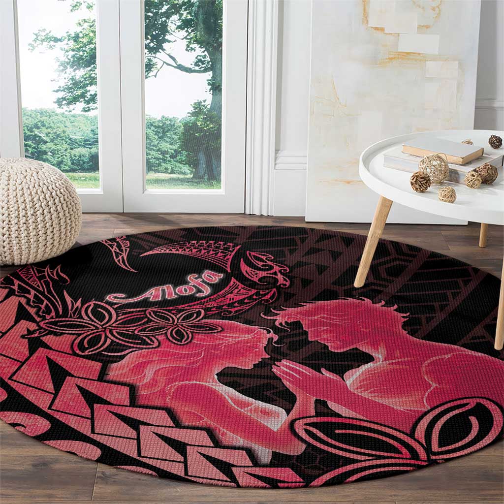 Alofa Samoa Valentine Red Round Carpet Love Is The Greatest Thing LT05 - Polynesian Pride