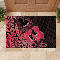 Alofa Samoa Valentine Red Rubber Doormat Love Is The Greatest Thing LT05 Red - Polynesian Pride