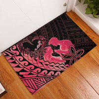 Alofa Samoa Valentine Red Rubber Doormat Love Is The Greatest Thing LT05 - Polynesian Pride