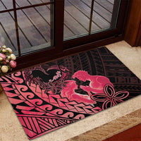 Alofa Samoa Valentine Red Rubber Doormat Love Is The Greatest Thing LT05 - Polynesian Pride