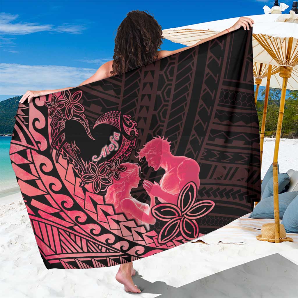 Alofa Samoa Valentine Red Sarong Love Is The Greatest Thing LT05 One Size 44 x 66 inches Red - Polynesian Pride