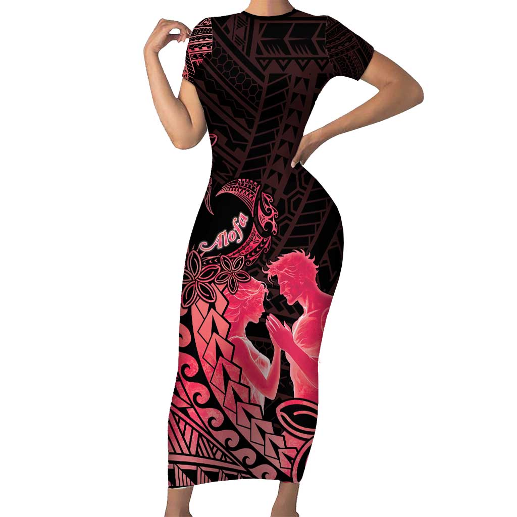 Alofa Samoa Valentine Red Short Sleeve Bodycon Dress Love Is The Greatest Thing