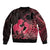 Alofa Samoa Valentine Red Sleeve Zip Bomber Jacket Love Is The Greatest Thing