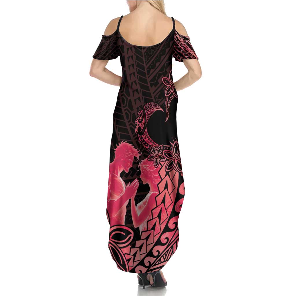 Alofa Samoa Valentine Red Summer Maxi Dress Love Is The Greatest Thing LT05 - Polynesian Pride