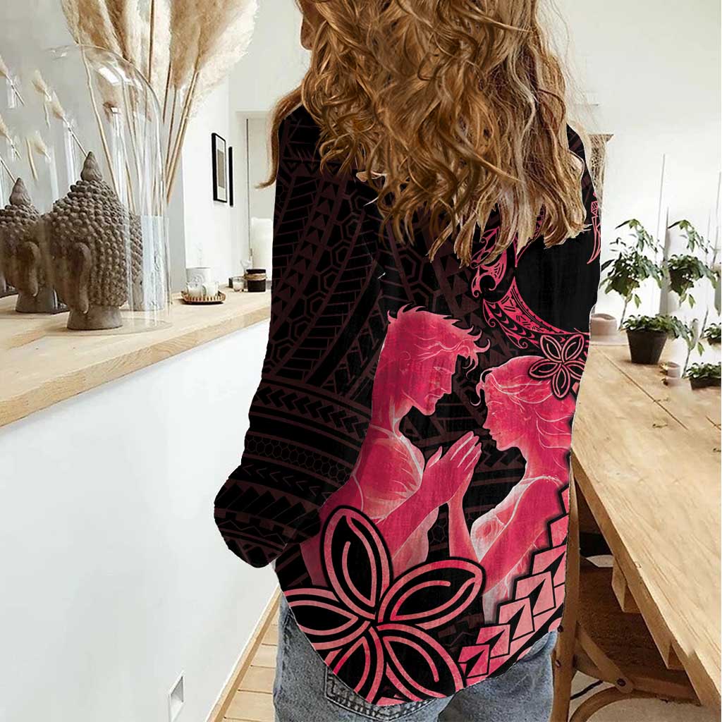 Alofa Samoa Valentine Red Women Casual Shirt Love Is The Greatest Thing LT05 - Polynesian Pride