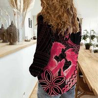 Alofa Samoa Valentine Red Women Casual Shirt Love Is The Greatest Thing LT05 - Polynesian Pride