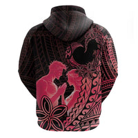 Alofa Samoa Valentine Red Zip Hoodie Love Is The Greatest Thing LT05 - Polynesian Pride