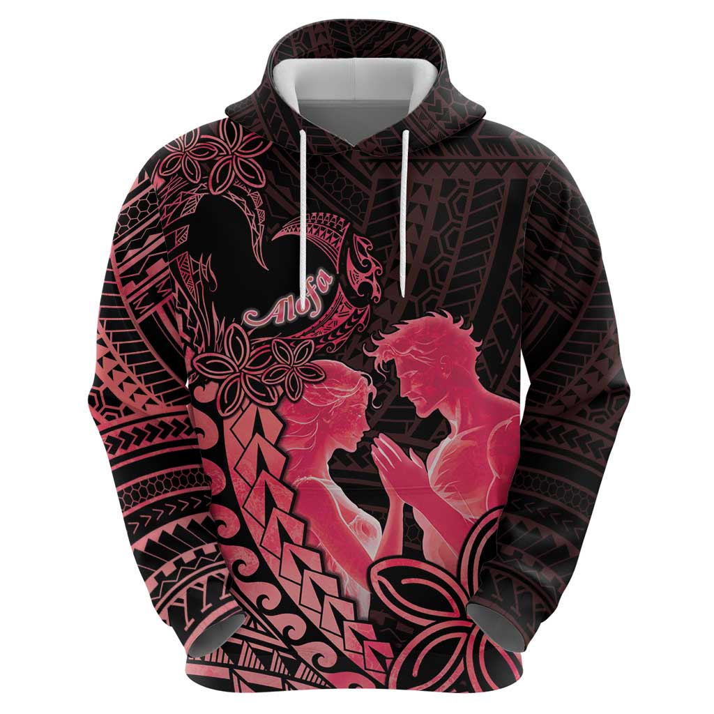 Alofa Samoa Valentine Red Zip Hoodie Love Is The Greatest Thing LT05 - Polynesian Pride