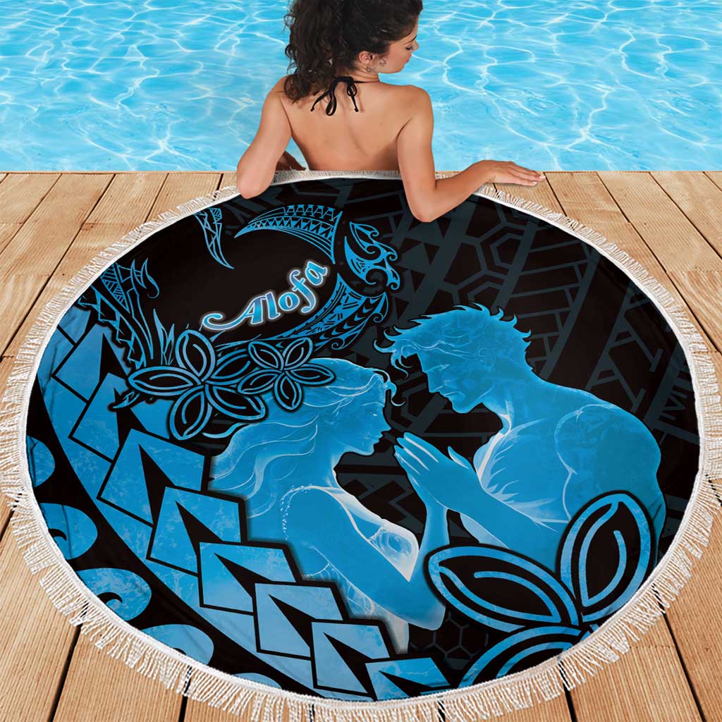 Alofa Samoa Valentine Blue Beach Blanket Love Is The Greatest Thing LT05 - Polynesian Pride