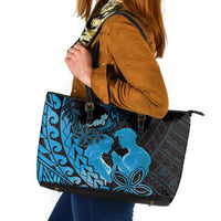 Alofa Samoa Valentine Blue Leather Tote Bag Love Is The Greatest Thing LT05 Blue - Polynesian Pride