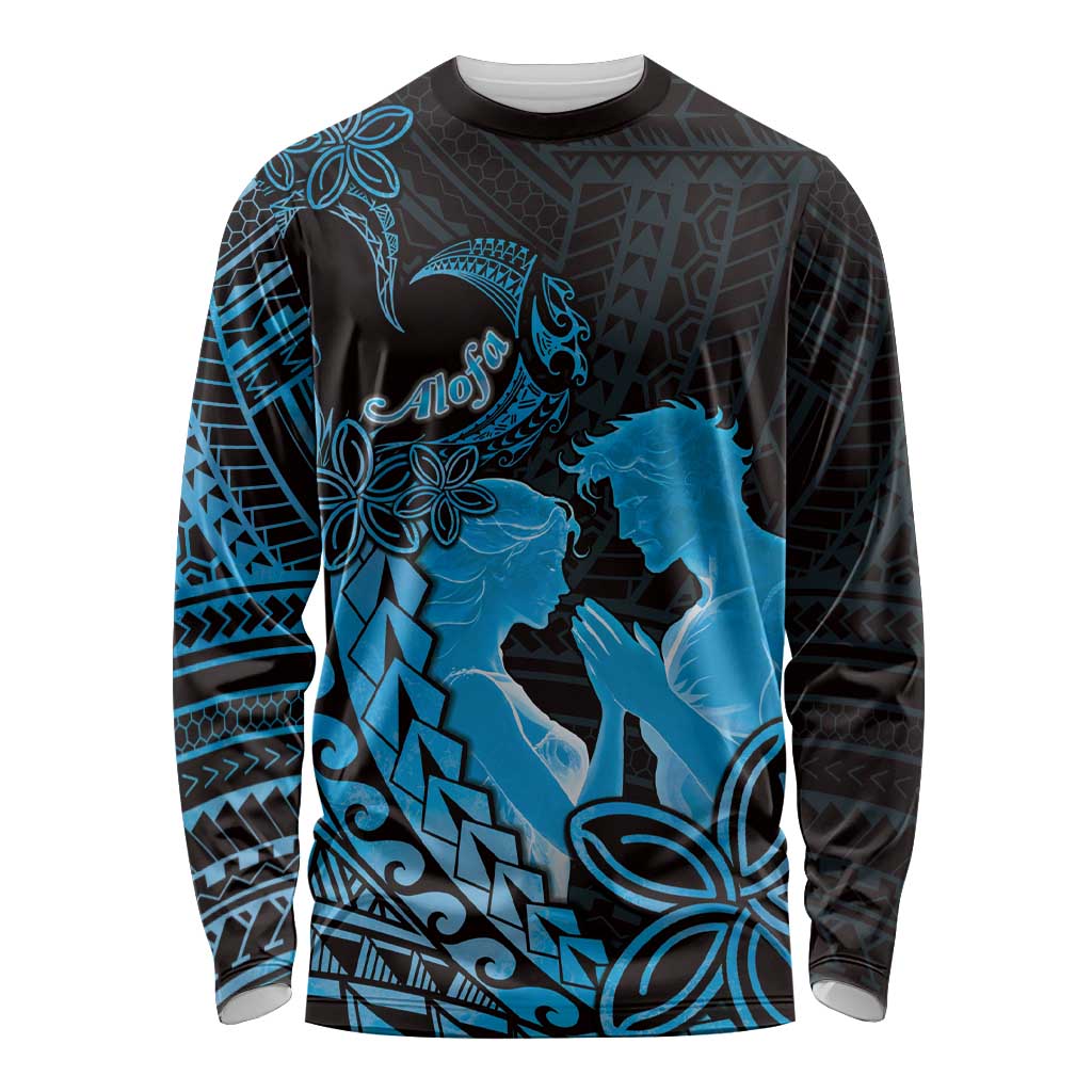 Alofa Samoa Valentine Blue Long Sleeve Shirt Love Is The Greatest Thing LT05 Unisex Blue - Polynesian Pride