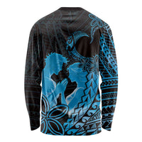 Alofa Samoa Valentine Blue Long Sleeve Shirt Love Is The Greatest Thing LT05 - Polynesian Pride