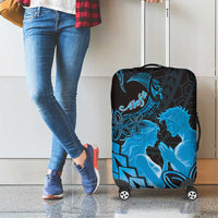 Alofa Samoa Valentine Blue Luggage Cover Love Is The Greatest Thing LT05 - Polynesian Pride
