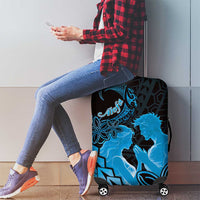 Alofa Samoa Valentine Blue Luggage Cover Love Is The Greatest Thing LT05 - Polynesian Pride