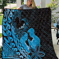 Alofa Samoa Valentine Blue Quilt Love Is The Greatest Thing LT05 Blue - Polynesian Pride