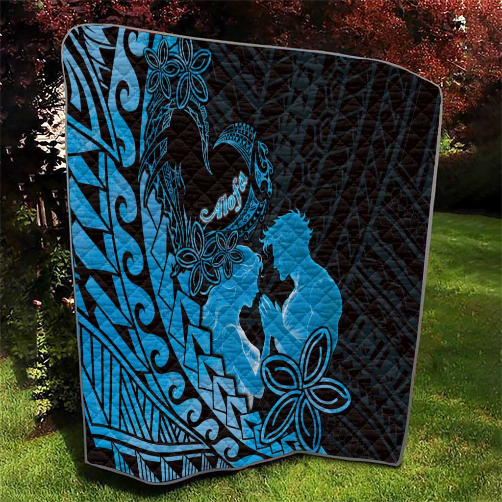 Alofa Samoa Valentine Blue Quilt Love Is The Greatest Thing LT05 - Polynesian Pride
