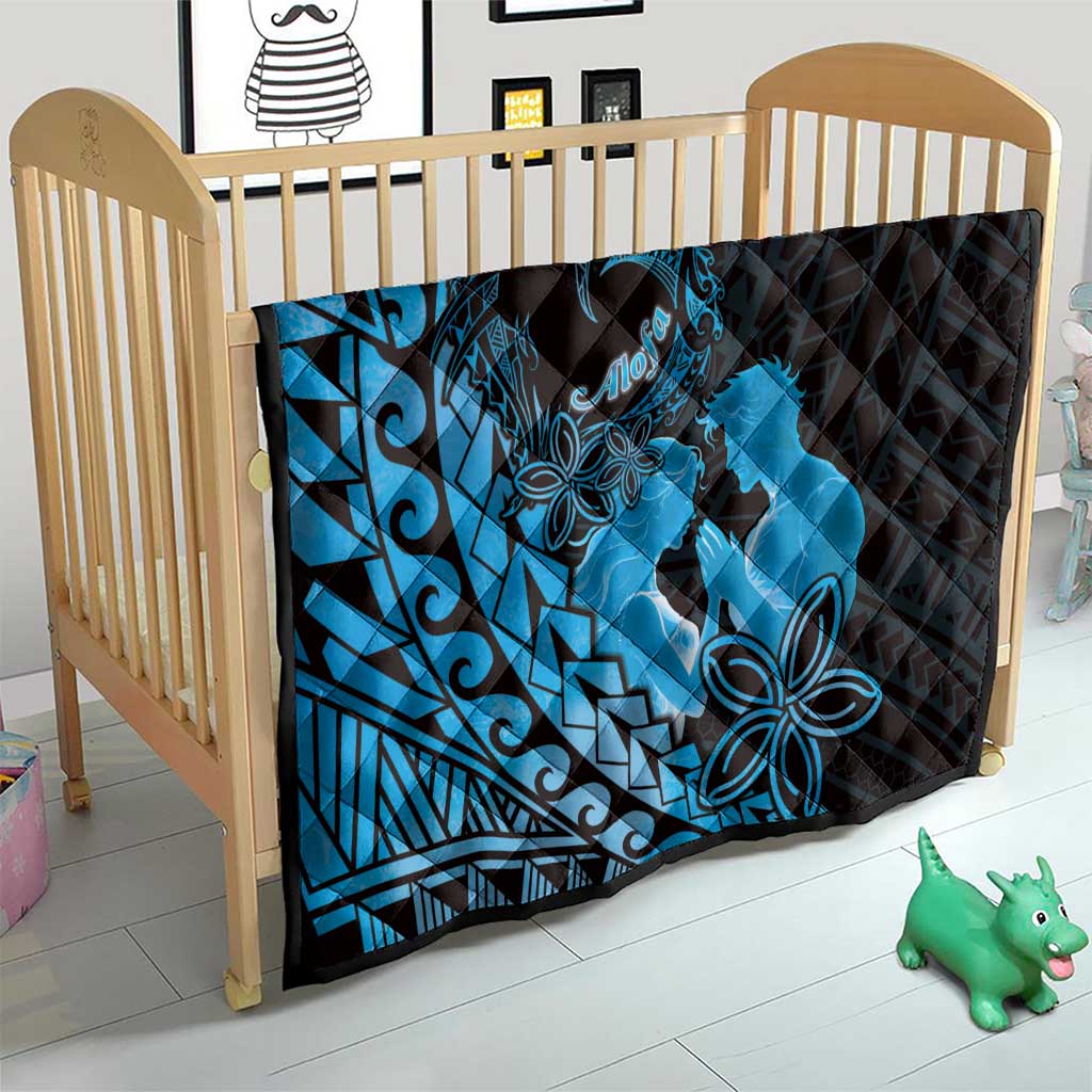 Alofa Samoa Valentine Blue Quilt Love Is The Greatest Thing LT05 - Polynesian Pride