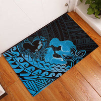 Alofa Samoa Valentine Blue Rubber Doormat Love Is The Greatest Thing LT05 - Polynesian Pride
