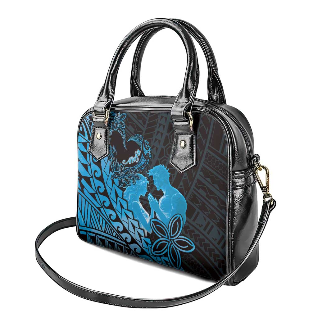 Alofa Samoa Valentine Blue Shoulder Handbag Love Is The Greatest Thing LT05 - Polynesian Pride