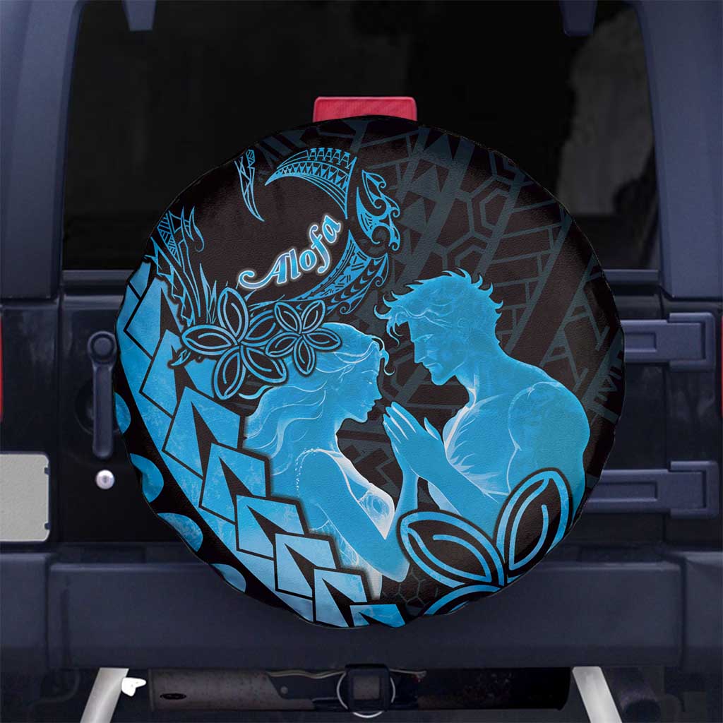 Alofa Samoa Valentine Blue Spare Tire Cover Love Is The Greatest Thing LT05 - Polynesian Pride