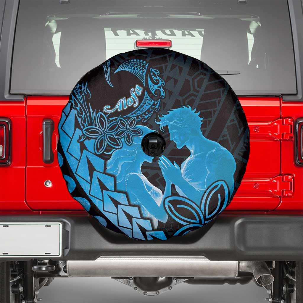 Alofa Samoa Valentine Blue Spare Tire Cover Love Is The Greatest Thing LT05 - Polynesian Pride
